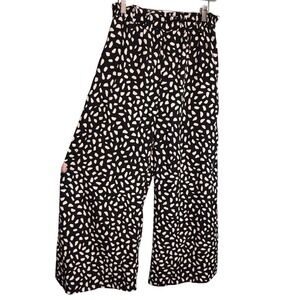 Crescent Womens Boho Retro Casual Vacation Office Wide Leg Trousers Black Size L